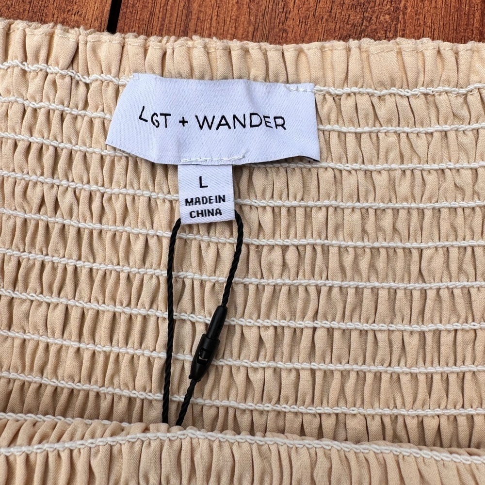 Lost + Wander Nude Mini Skirt NWT Size L Cotton Lined Chic - Picture 3 of 10